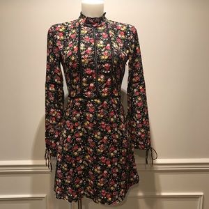 H&M Divided Black W/ Floral Print Mini Dress